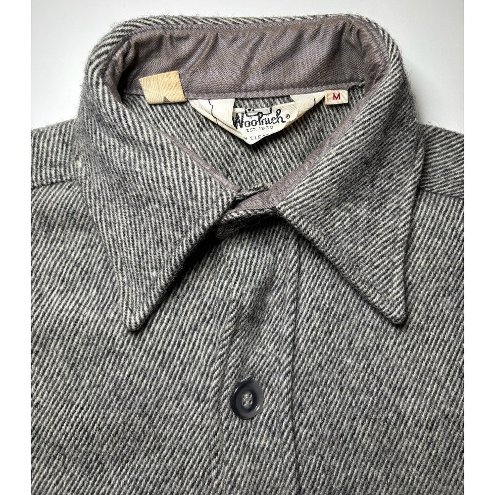 Woolrich Vintage Wool Button Down Shirt Jacket| Gray | Men's Medium - Picture 4 of 8